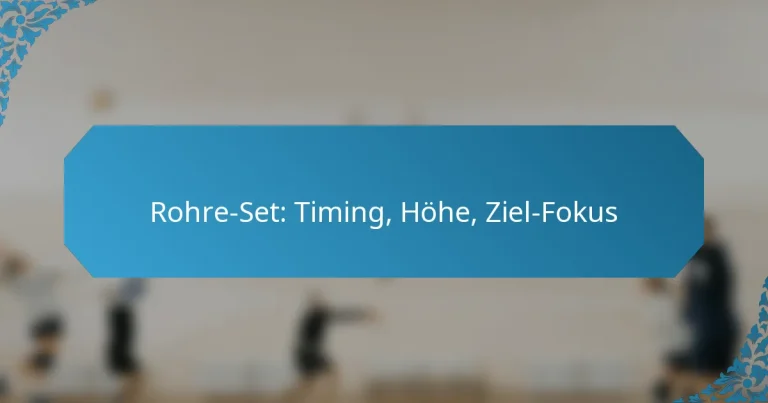 Rohre-Set: Timing, Höhe, Ziel-Fokus